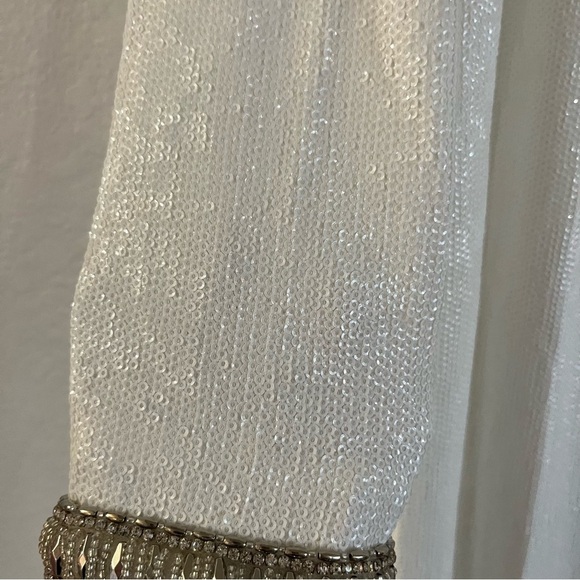 Rachel Zoe Grace Embellished Fluid Sequins Maxi Dress Wedding Gown NWT $695 - Picture 7 of 9